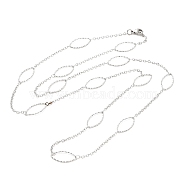 304 Stainless Steel Necklaces, Rolo Chains, Stainless Steel Color, 31.69x0.39 inch(80.5x1cm)(STAS-D084-29P)