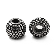 304 Stainless Steel Beads, Rondelle, Antique Silver, 8x6.5mm, Hole: 2.7mm(STAS-B035-10AS)