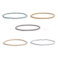 Glass Round Beaded Stretch Bracelet for Women, Mixed Color, Inner Diameter: 2-1/8 inch(5.5cm), Beads: 2mm(BJEW-JB07911)