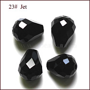 Imitation Austrian Crystal Beads, Grade AAA, Faceted, Drop, Black, 8x10mm, Hole: 0.9~1mm(SWAR-F062-10x8mm-23)