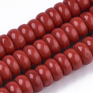 Synthetic Turquoise Beads Strands, Dyed, Rondelle, Red, 14x7mm, Hole: 1.8mm(TURQ-N214-02B-05)
