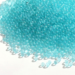 Luminous DIY Nail Art Decoration Mini Glass Beads, Tiny Caviar Nail Beads, Glow In The Dark, Round, Cyan, 2mm(LUMI-PW0001-187C)