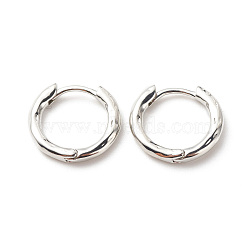 Brass Tubular Hoop Earrings for Women, Cadmium Free & Lead Free, Platinum, 13.5x14.5x2mm, Pin: 0.8mm(EJEW-G306-01P)