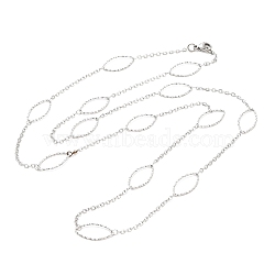 304 Stainless Steel Necklaces, Rolo Chains, Stainless Steel Color, 31.69x0.39 inch(80.5x1cm)(STAS-D084-29P)