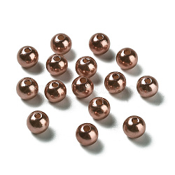 Imitation Pearl Acrylic Beads, Dyed, Round, Rosy Brown, 8x7.5mm, Hole: 2mm, about 1900pcs/pound(PL610-12-01)