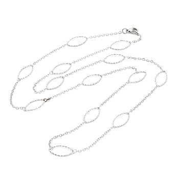 304 Stainless Steel Necklaces, Rolo Chains, Stainless Steel Color, 31.69x0.39 inch(80.5x1cm)