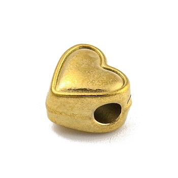 304 Stainless Steel Beads, Heart, Golden, 8x8x6mm, Hole: 2.3mm