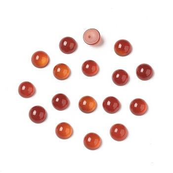 Natural Red Agate Cabochons, Half Round, 4x2mm