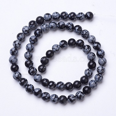 Natural Snowflake Obsidian Beads Strands(G-D855-11-6mm)-2