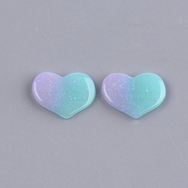 19mm PaleTurquoise Heart Resin Cabochons