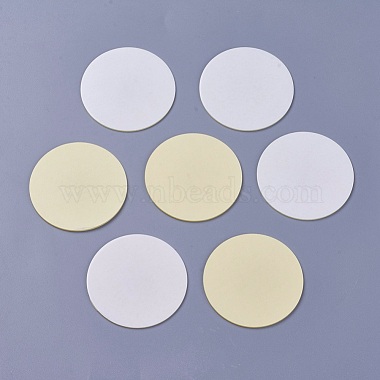 White Flat Round Plastic Stickers