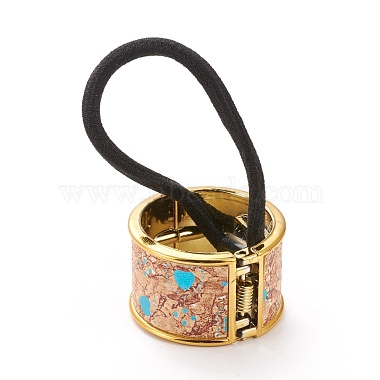 Alloy Ponytail Cuff Rubber Elastic Hair Ties(OHAR-P018-A06)-2