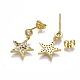 Brass Micro Pave Cubic Zirconia(Random Mixed Color) Dangle Ear Studs(EJEW-S201-103A)-2