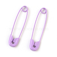 Iron Safety Pins, Lilac, 30x7x2mm, Pin: 0.7mm(IFIN-F149-E10)