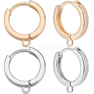 16Pcs 2 Colors Brass Hoop Earrings Findings, with Loops, Ring, Real Gold Plated & Real Platinum Plated, 18 Gauge, 15x13.5x2.5mm, Hole: 1.2mm, Pin: 1mm, 8Pcs/color(KK-BBC0013-93)