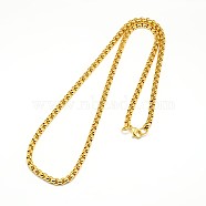 304 Stainless Steel Venetian Chain Necklace Making, Golden, 24.02 inch(61cm)x5mm(STAS-A028-N031G)