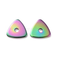 Rainbow Color Ion Plating(IP) 304 Stainless Steel Beads, Triangle, 8x8x1mm, Hole: 1.5mm(STAS-D185-04M)
