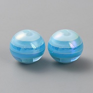 Acrylic Beads, Round, Deep Sky Blue, 15.5x14mm, Hole: 3mm(MACR-TAC0012-01C)