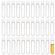 Clear Glass Bottles, with Plastic Caps, Bead Containers, Pipe, White, 1.5x6.7cm, Inner Diameter: 0.7cm(AJEW-WH0010-07A)