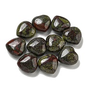 Natural Dragon Blood Beads, Half Drilled, Heart, 15.5x15.5x8mm, Hole: 1mm(G-P531-A04-01)
