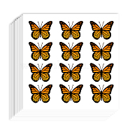 Self-Adhesive Paper Decorative Stickers, for Party, Decorative Presents Sealing, Butterfly, 90x90mm, Stickers: 20x25mm, 12pcs/sheet(DIY-WH0563-002)