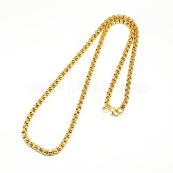 304 Stainless Steel Venetian Chain Necklace Making, Golden, 24.02 inch(61cm)x5mm(STAS-A028-N031G)
