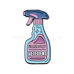 Funny Spray Bottle Enamel Pins, Alloy Brooches for Backpack Clothes, Sky Blue, 35x17mm(PW-WGCB9E2-02)