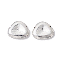Alloy Triangular Beads, Long-Lasting Plated, Silver, 12.5x15x3mm, Hole: 1mm(FIND-B029-49S)