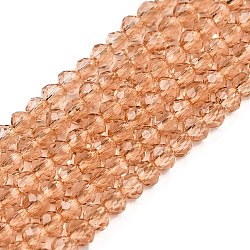 Glass Beads Strands, Faceted, Rondelle, Sandy Brown, 2.5x1.5~2mm, Hole: 0.6~0.7mm, about 154~161Pcs/strand, 90~100 Strand/set(EGLA-T021-01L)