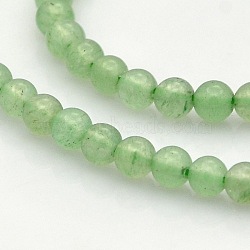 Natural Green Aventurine Round Beads Strands, 4mm, Hole: 1mm, about 89pcs/strand, 15.1 inch(G-N0120-13-4mm)