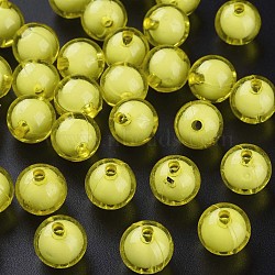 Transparent Acrylic Beads, Bead in Bead, Round, Champagne Yellow, 11.5x11mm, Hole: 2mm, about 520pcs/500g(TACR-S152-16A-717)