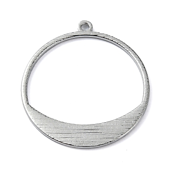 Rack Plating Alloy Pendants, Round, Platinum, 30.5x28x1.2mm, Hole: 1.6mm