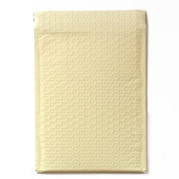 Matte Film Package Bags, Bubble Mailer, Padded Envelopes, Rectangle, Lemon Chiffon, 22.2x12.4x0.2cm