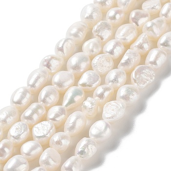 Natural Keshi Pearl Beads Strands, Cultured Freshwater Pearl, Baroque Pearls, Two Side Polished, Grade 3A+, Seashell Color, 8~9x7~8x5.5~6.5mm, Hole: 0.6mm, about 41~42pcs/strand, 13.98''(35.5~36.5cm)