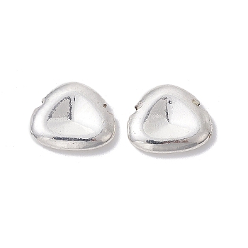 Alloy Triangular Beads, Long-Lasting Plated, Silver, 12.5x15x3mm, Hole: 1mm