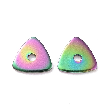 Rainbow Color Ion Plating(IP) 304 Stainless Steel Beads, Triangle, 8x8x1mm, Hole: 1.5mm