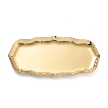 430 Stainless Steel Jewelry Plate, Storage Tray for Rings, Necklaces, Earring, Golden, Rectangle, 110.5x219x11mm