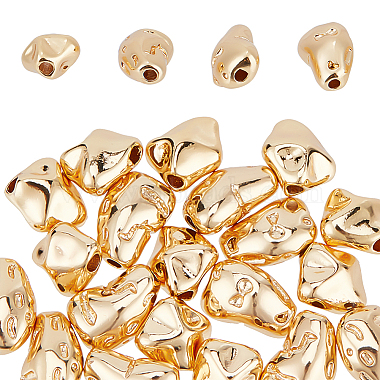 Real 18K Gold Plated Nuggets Brass Spacer Beads