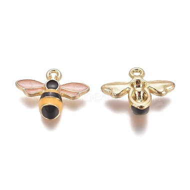 Golden Colorful Bees Alloy+Enamel Charms
