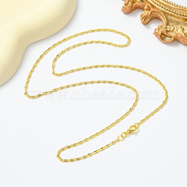 1.5mm Rack Plating Brass Oval Link Chain Necklaces for Women Men(MAK-L044-25G)-3