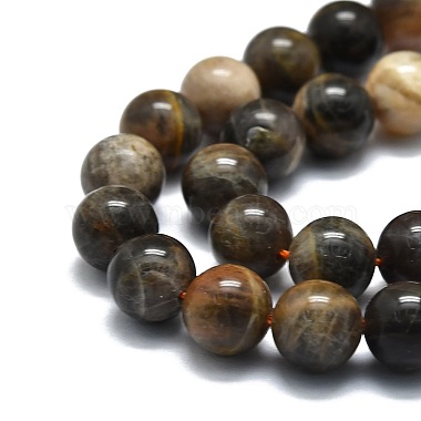 Natural Black Sunstone Beads Strands(G-E576-01B)-3