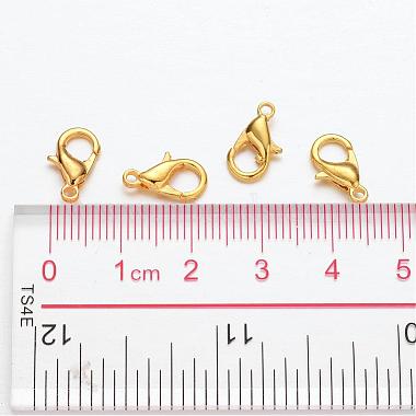 Fermoirs de accessoires de bijoux en alliage de zinc d'or homard griffes(X-E102-G)-5