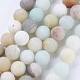 Frosted Natural Flower Amazonite Round Bead Strands(G-J363-01-8mm)-1