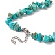 Dyed Synthetic Turquoise Chip Beaded Necklaces with 304 Stainless Steel Lobster Claw Clasp & Chain Extender(NJEW-JN04225-05)-3