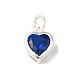 925 Sterling Silver Cubic Zirconia Heart Charms with Jump Rings(FIND-U013-10S-07)-1