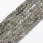 Natural Labradorite Beads Strands, Grade A+, Round, 4mm, Hole: 1mm, about 91pcs/strand, 15.5 inch(39cm)(G-P322-31-4mm)
