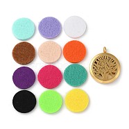 Ion Plating(IP) 316 Surgical Stainless Steel Diffuser Locket Pendants, with Perfume Pad and Magnetic Clasps, Tree of Life, Golden, 36.5~37x30x6~6.5mm, Hole: 5mm, inner diameter: 23mm, 12color/set(STAS-H342-05G)