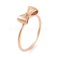 304 Stainless Steel Bowknot Finger Ring for Women, Rose Gold, US Size 6~9(16.5~18.9mm)(RJEW-C086-01-RG)