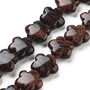 Natural Mahogany Obsidian Beads Strands, Flower, 16x16x6mm, Hole: 1.4mm, about 25pcs/strand, 14.57~14.96 inch(37~38cm)(G-F769-N01-01)