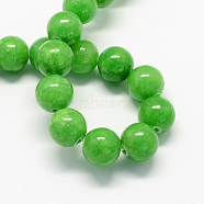 Natural Dyed Yellow Jade Gemstone Bead Strands, Round, Lime Green, 8mm, Hole: 1mm, about 50pcs/strand, 15.7 inch(G-R271-8mm-YXS17)